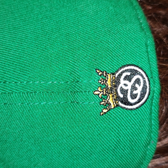 New Era 59Fifty Stussy Embroidered Logo Green Fitted Hat Vintage - Picture 6 of 11